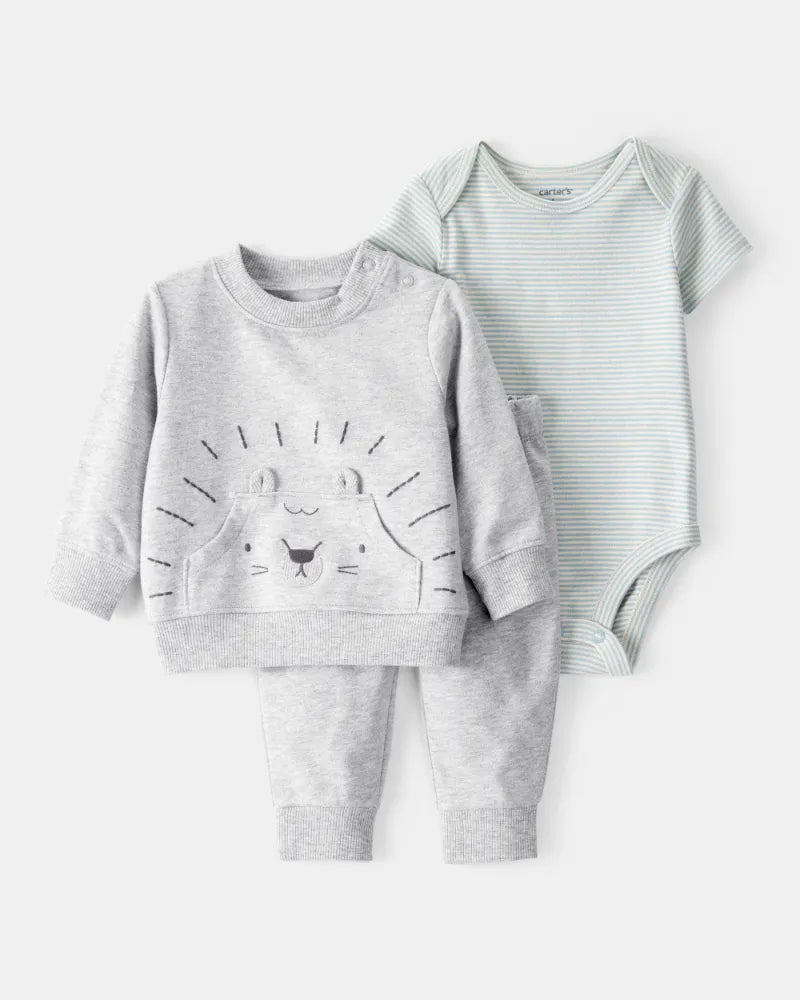 Set 3P 18M 1T267310 Carters León/Gris