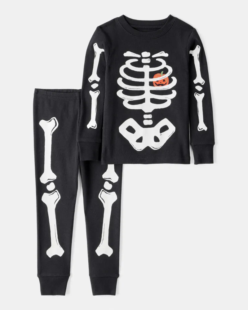 Set 2P 5T 2T285810 Carters Esqueleto/Fluorescente