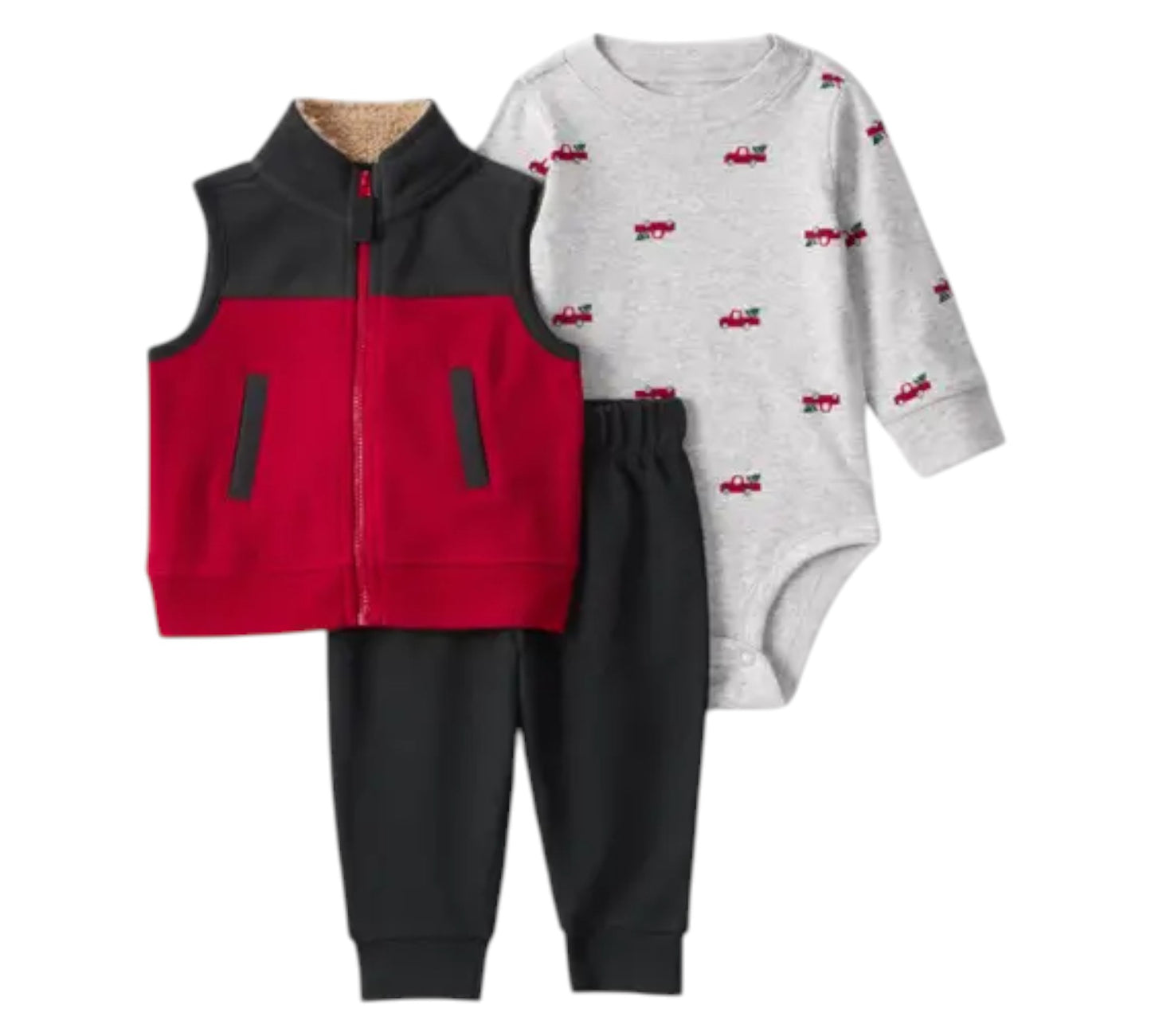 Set 3P 24M 1T595110 Rojo Negro Gris Carters