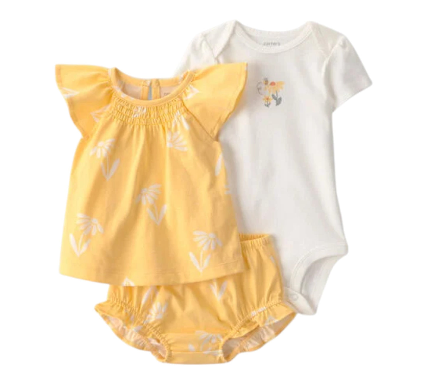 Set 3P 09M 1U344510 Carters Amarillo Flores