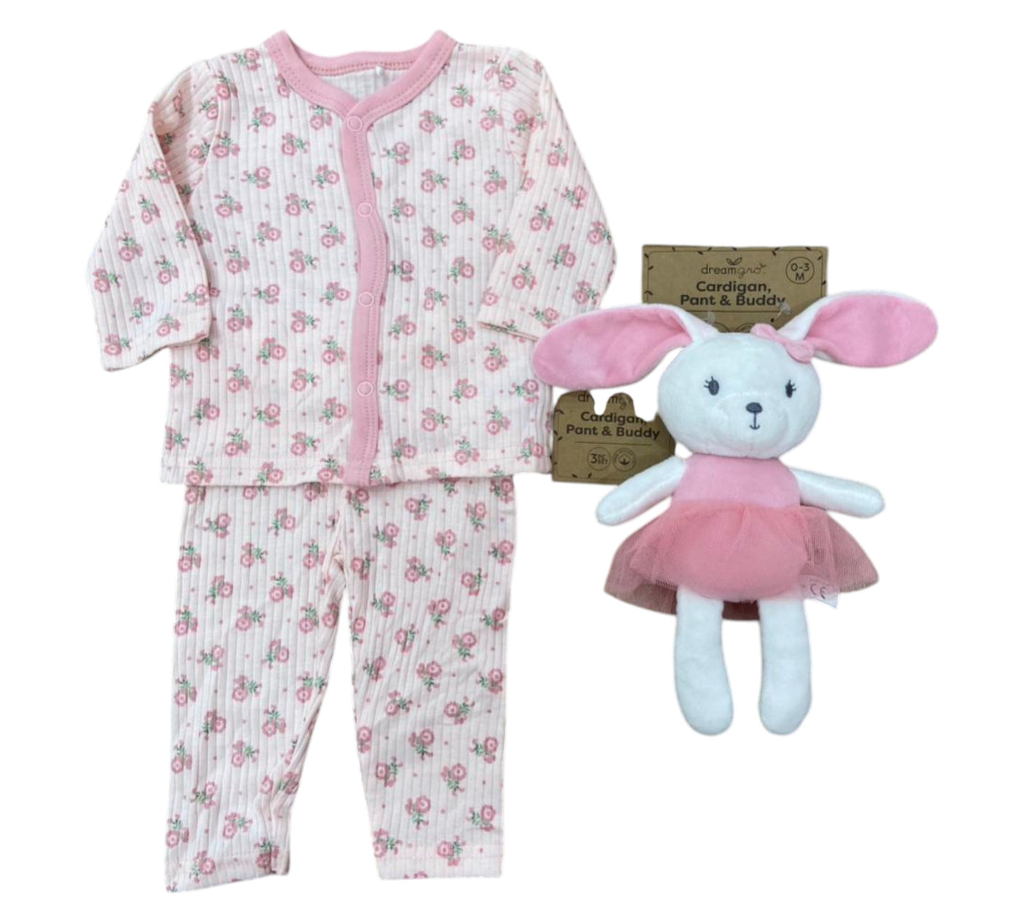 Set 3P Niña Dream Gro - Rosa Conejo Talla 3-6M - Style DA217-PK