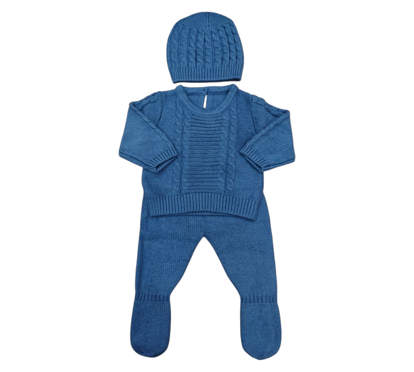 Set Tejido con Gorro RN 002 Azul