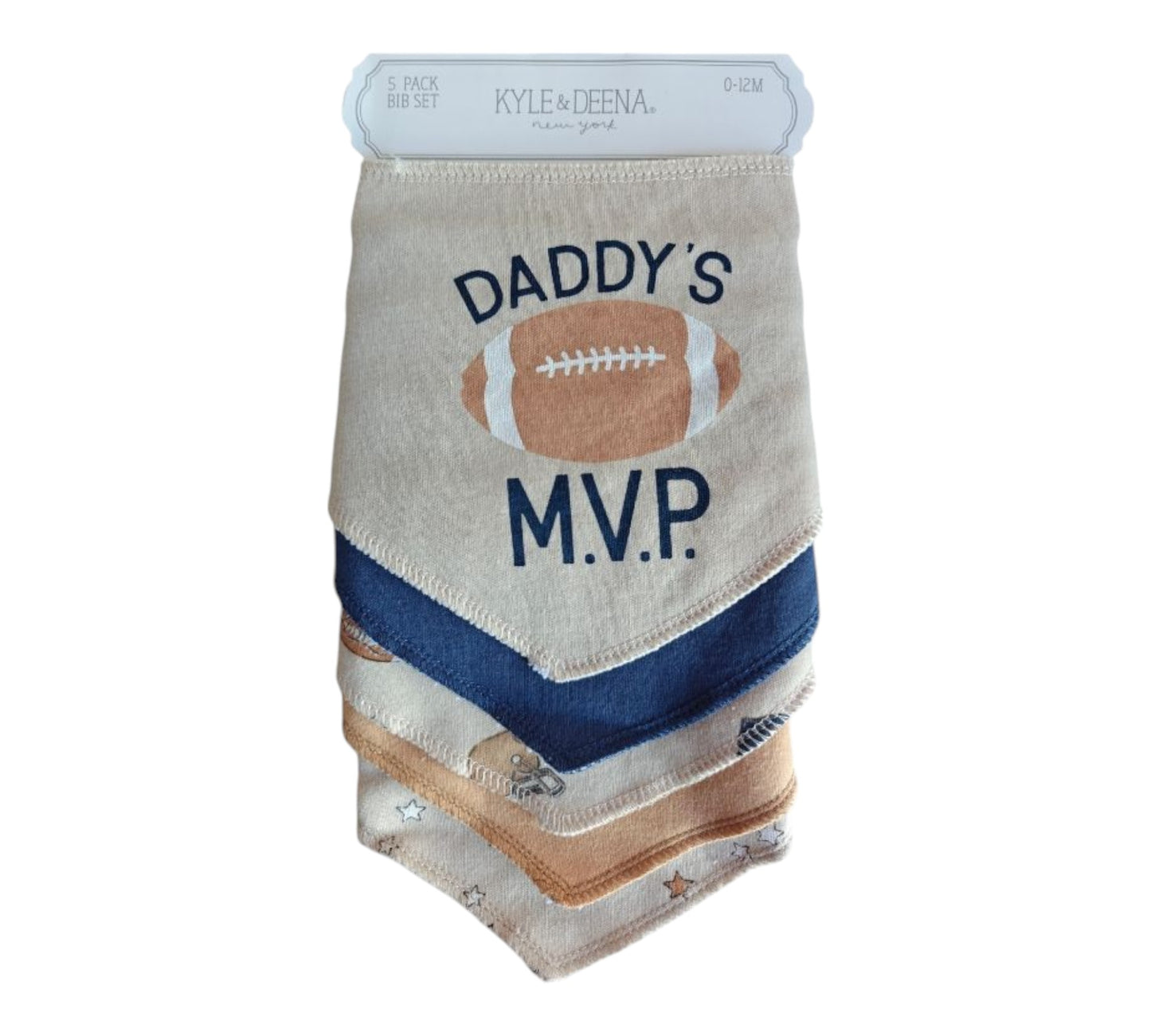 Baberos Bandanas 5P 0-12M EK20539903 "Daddys MVP" Kyle & Deena