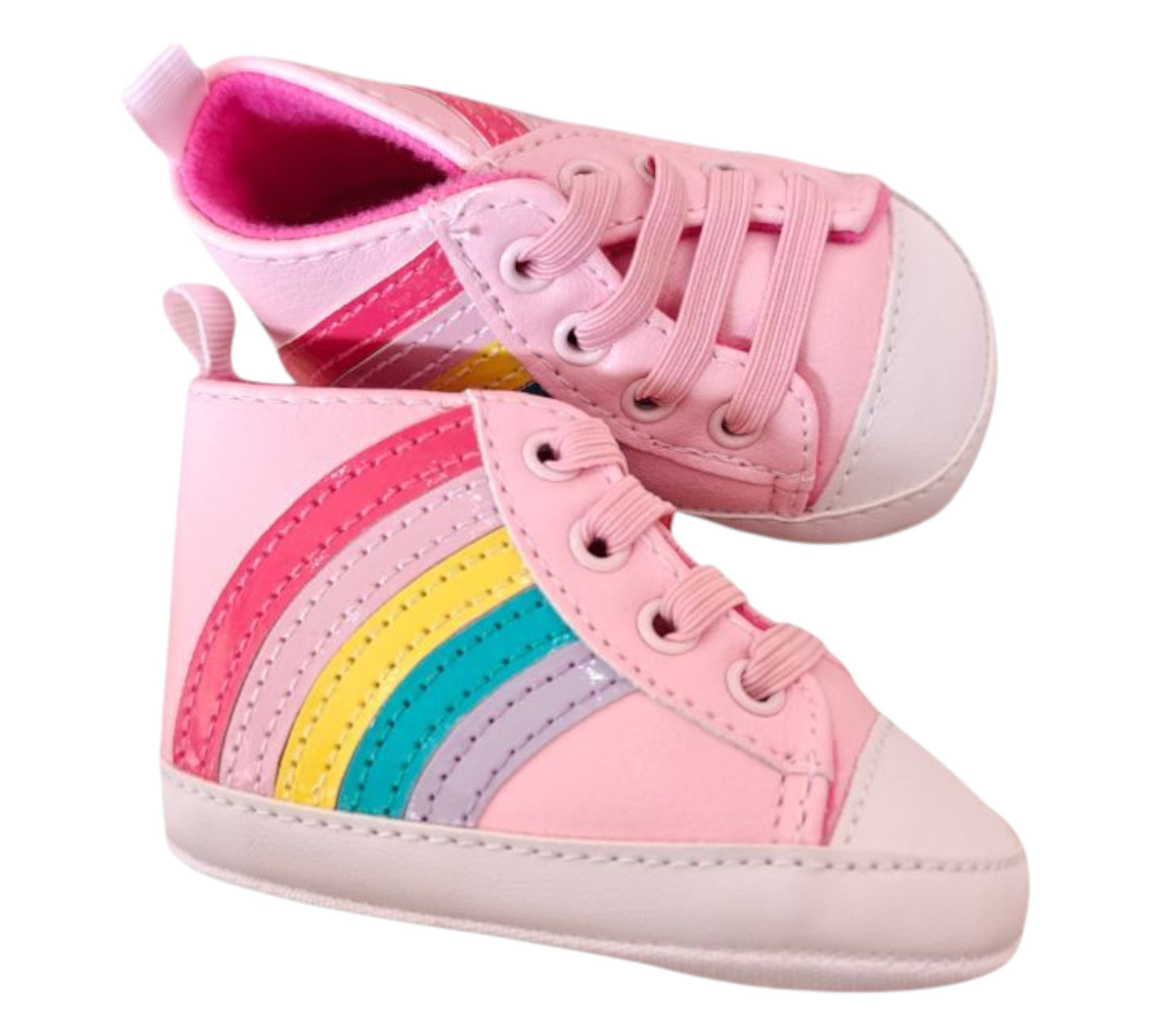 Tenis 3/6M First Steps Rosa Arcoiris