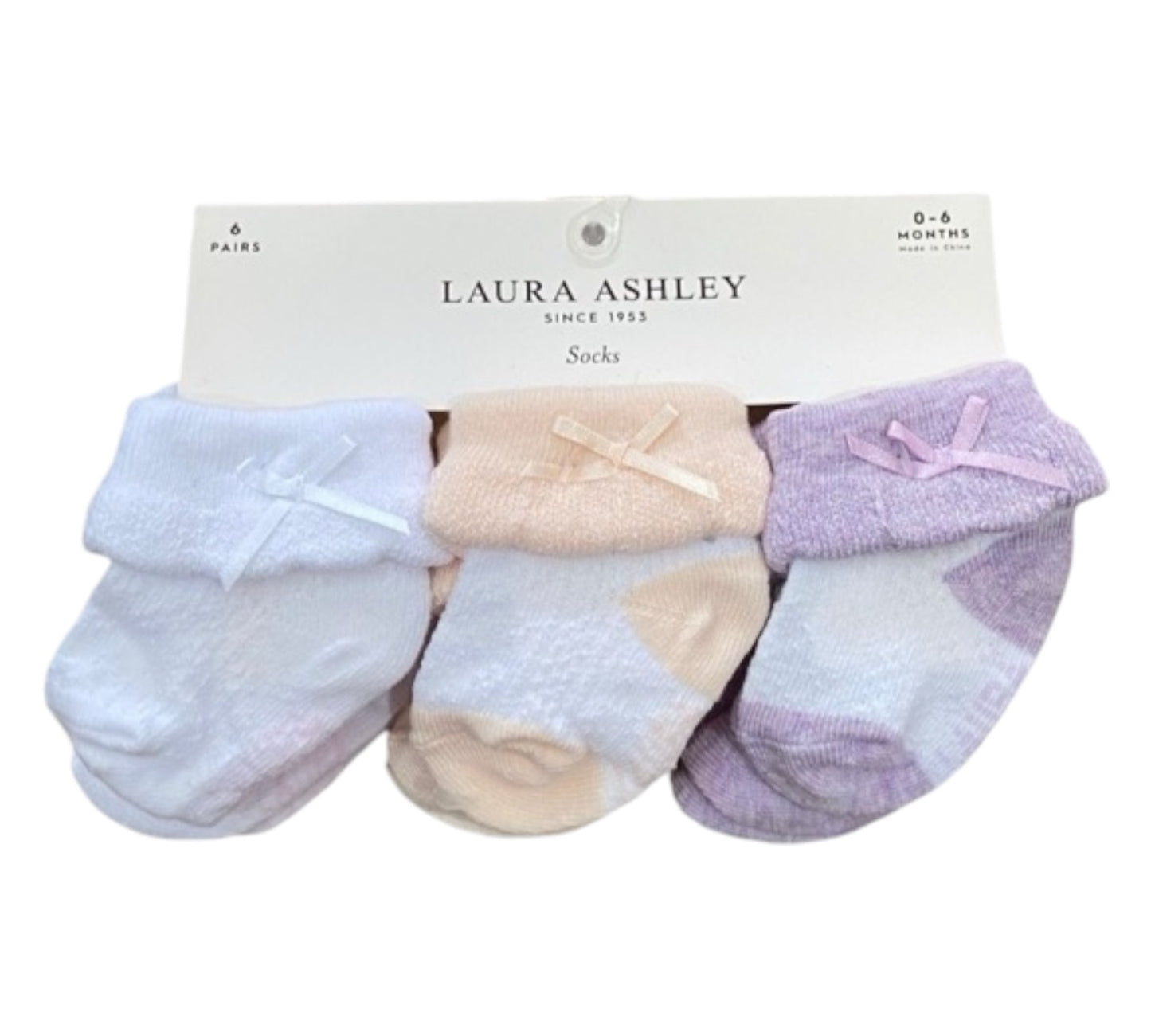 Calcetines 6P 0/6M LGX34976 Laura Ashley Durazno