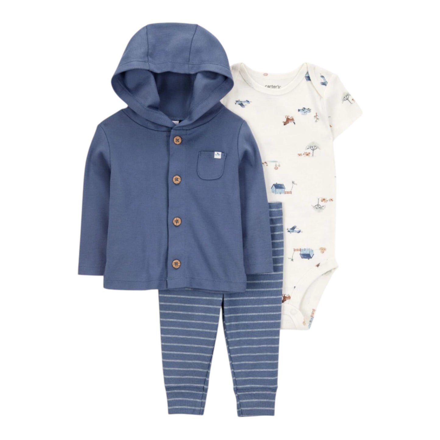 Set 3P Niño 1S941310 Carters Azul Granja