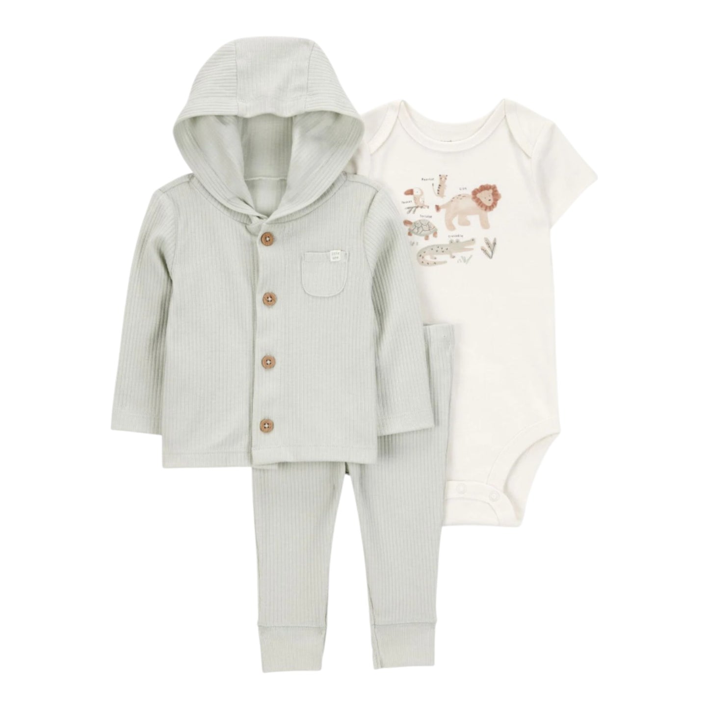 Set 3P Niño 1S942910 Carters Verde Animalitos