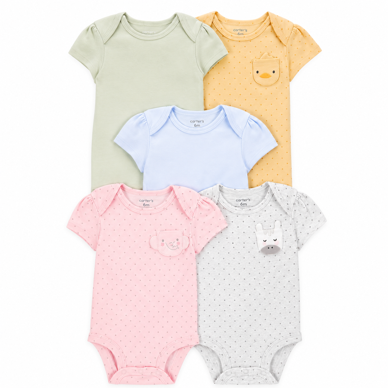 Pañaleros 5P Niña 1T010410 Carters Puntos Colores