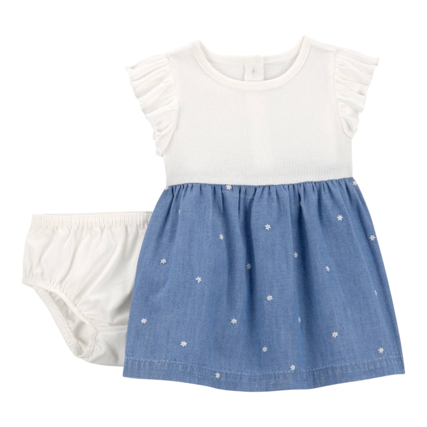 Vestido Niña 1U943410 Carters Mezclilla Blanco