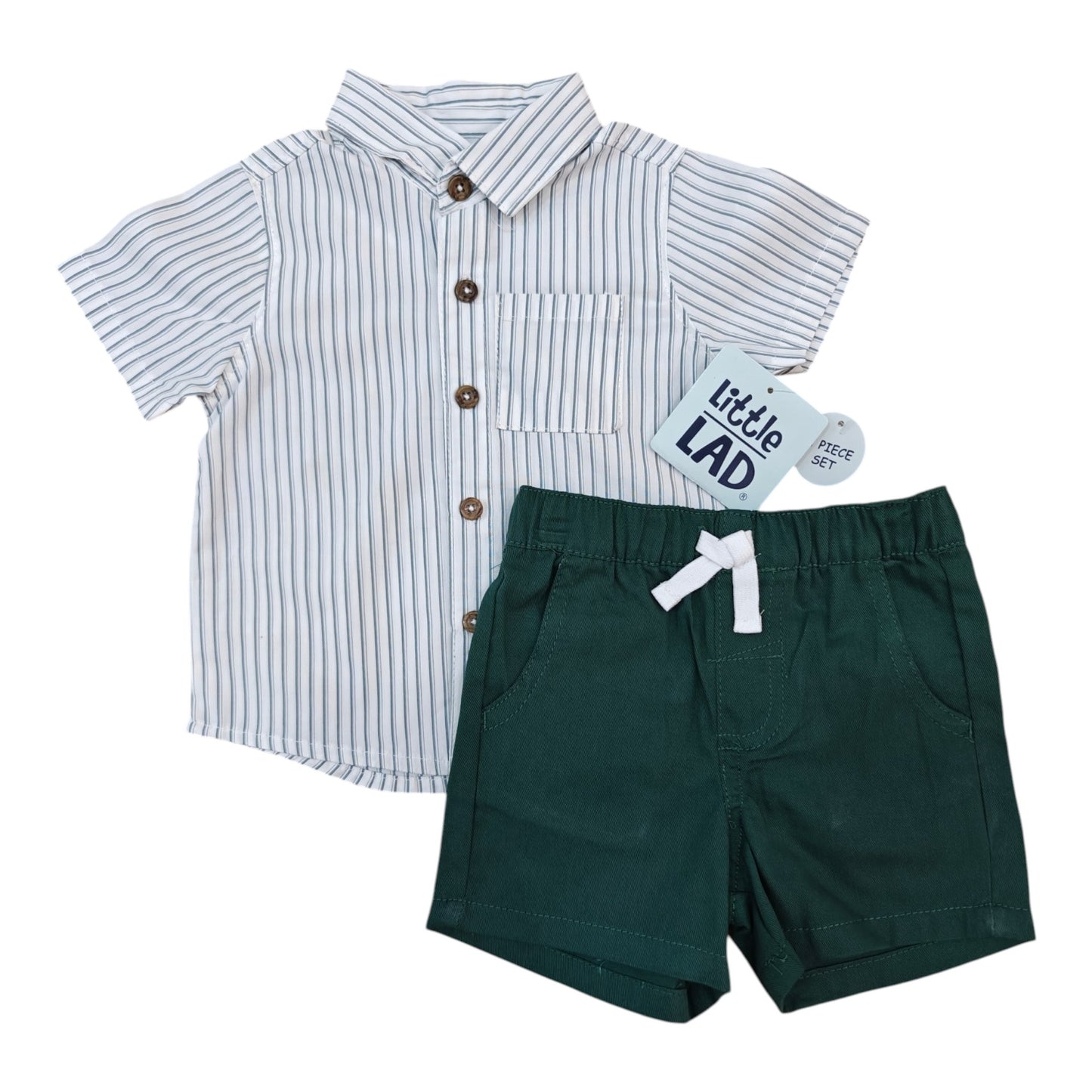 Set 2P Niño WNSE123D Little Lad Verde Rayas