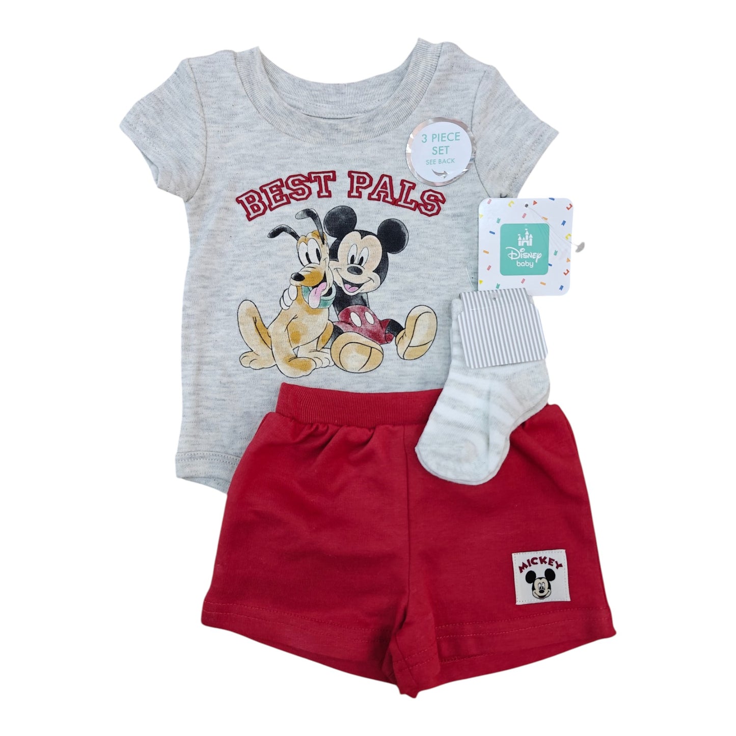 Set 3P Niño 132D36A Dysney Gris Rojo