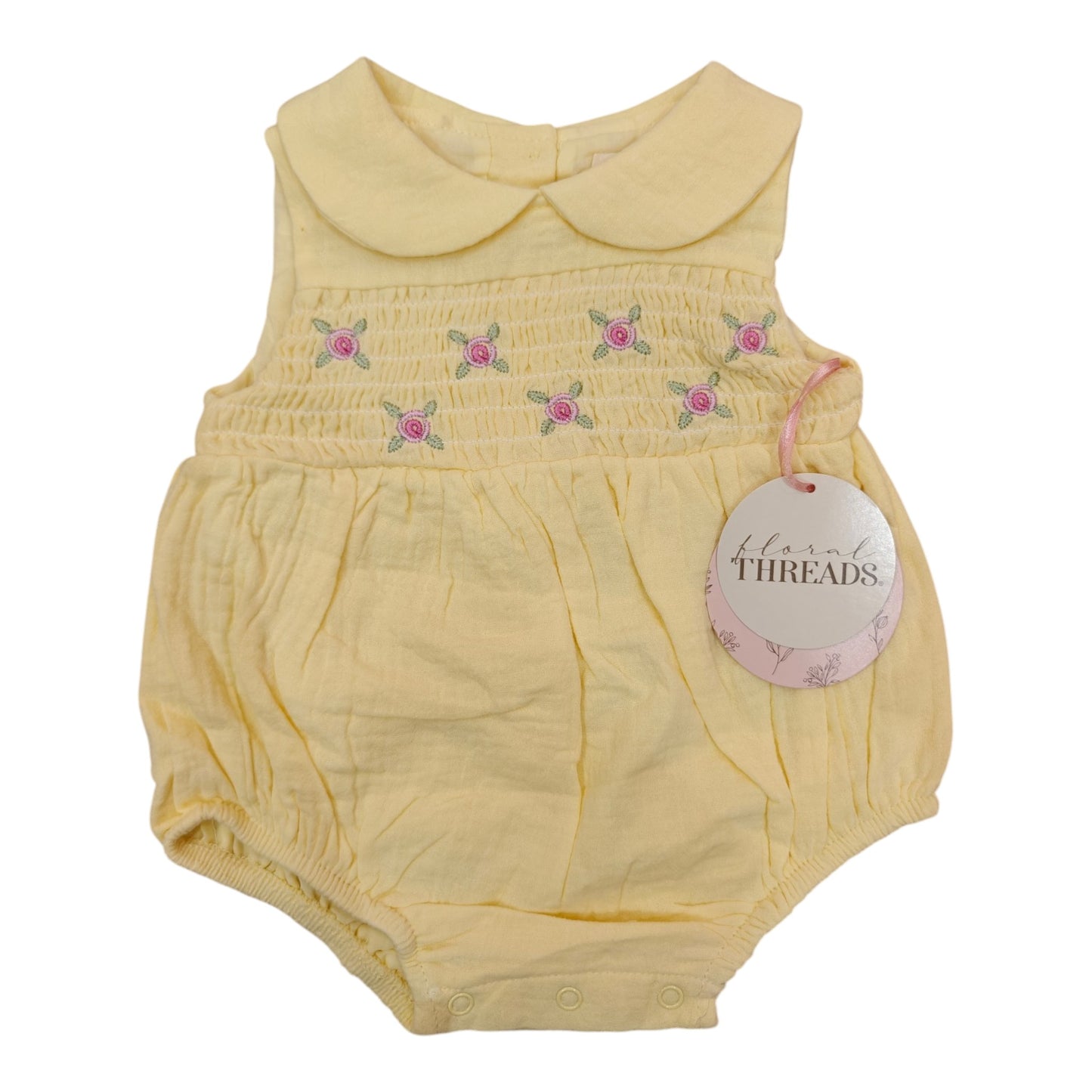 Romper 0-3M Niña Floral Threads Amarillo Flores