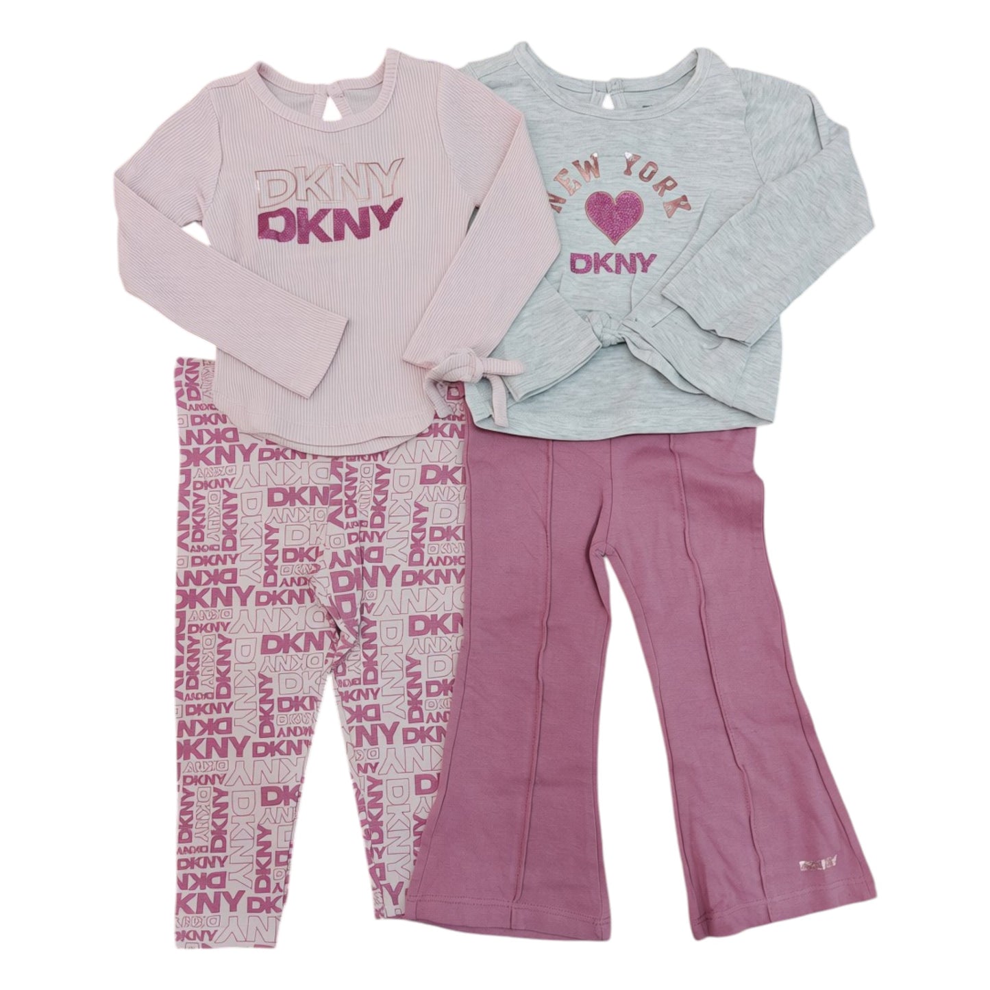 Set 4P Niña B2180G1 DKNY Rosa Corazon