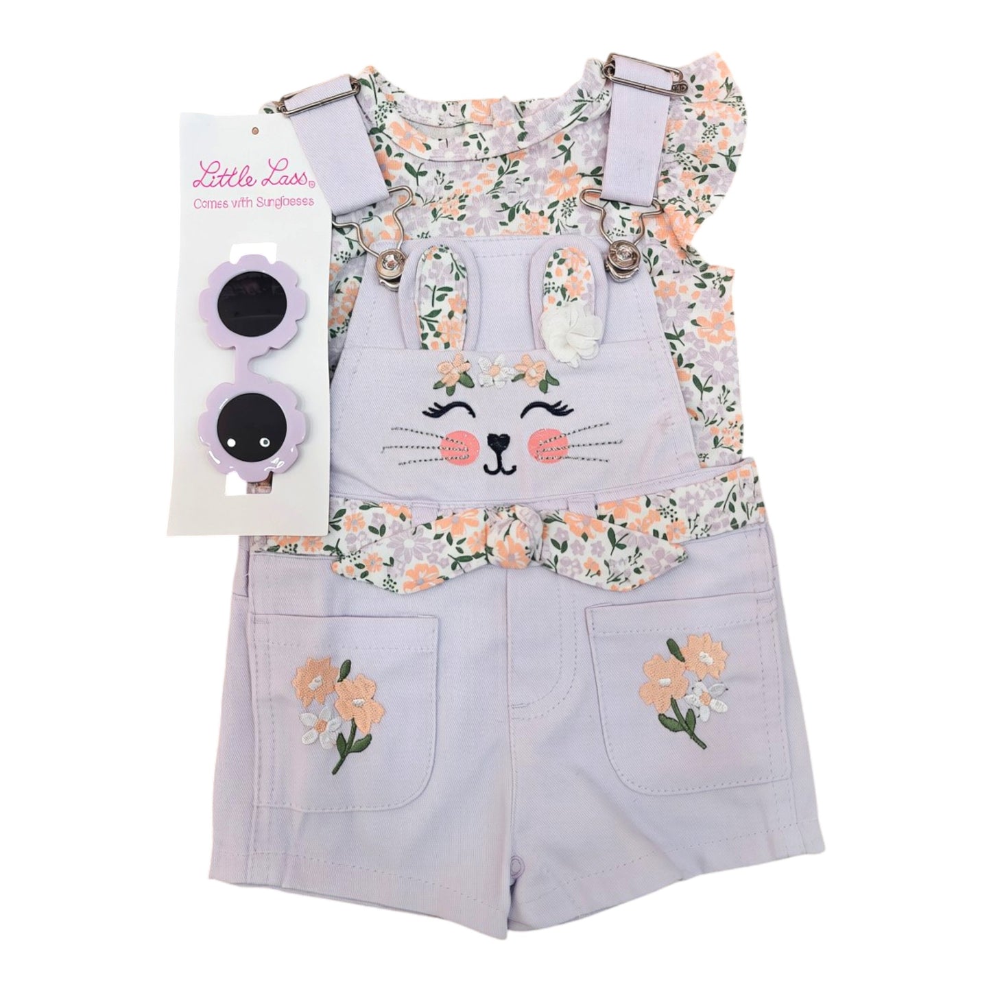 Set 3P Niña WNDE270L Little Lass Shortall Lila