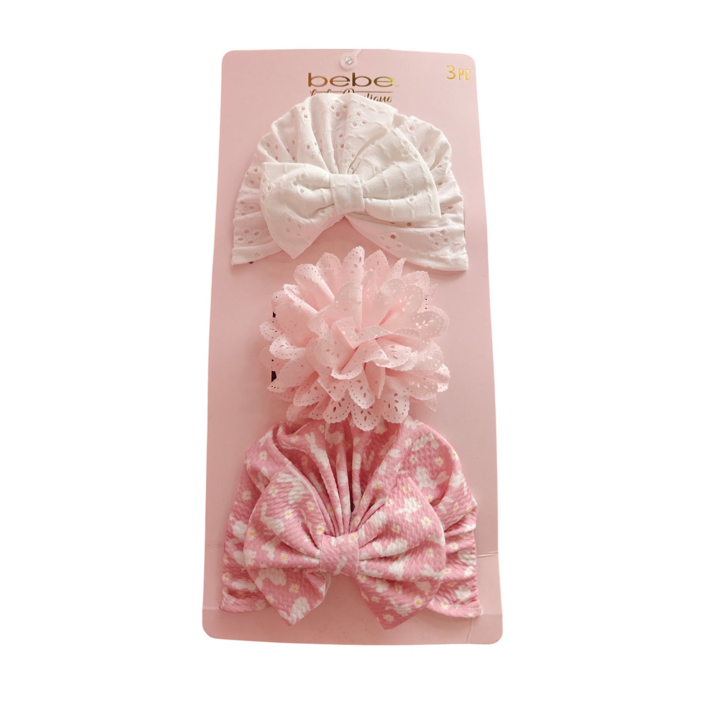 Gorros Turbantes BEBE Rosa Conejitos