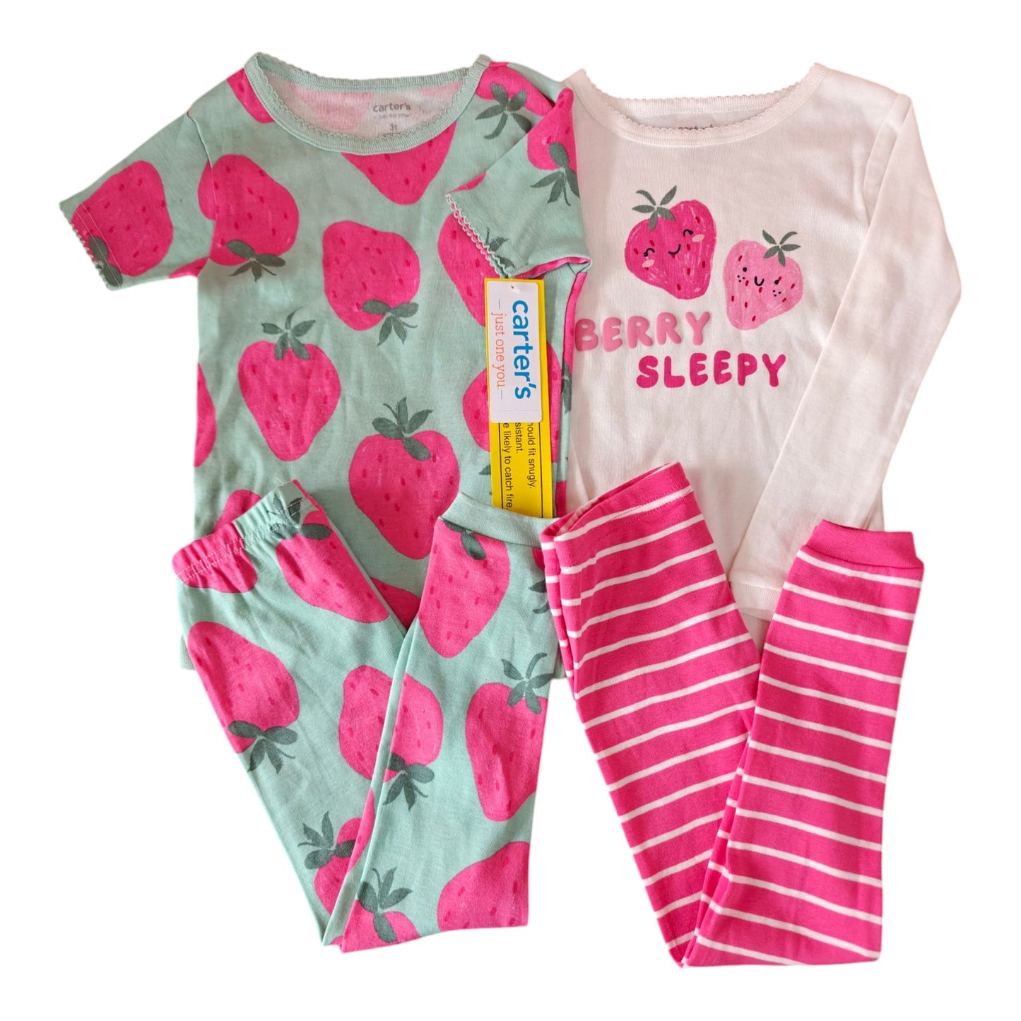 Pijamas 4P Niña 6U313610 Carters Fresas