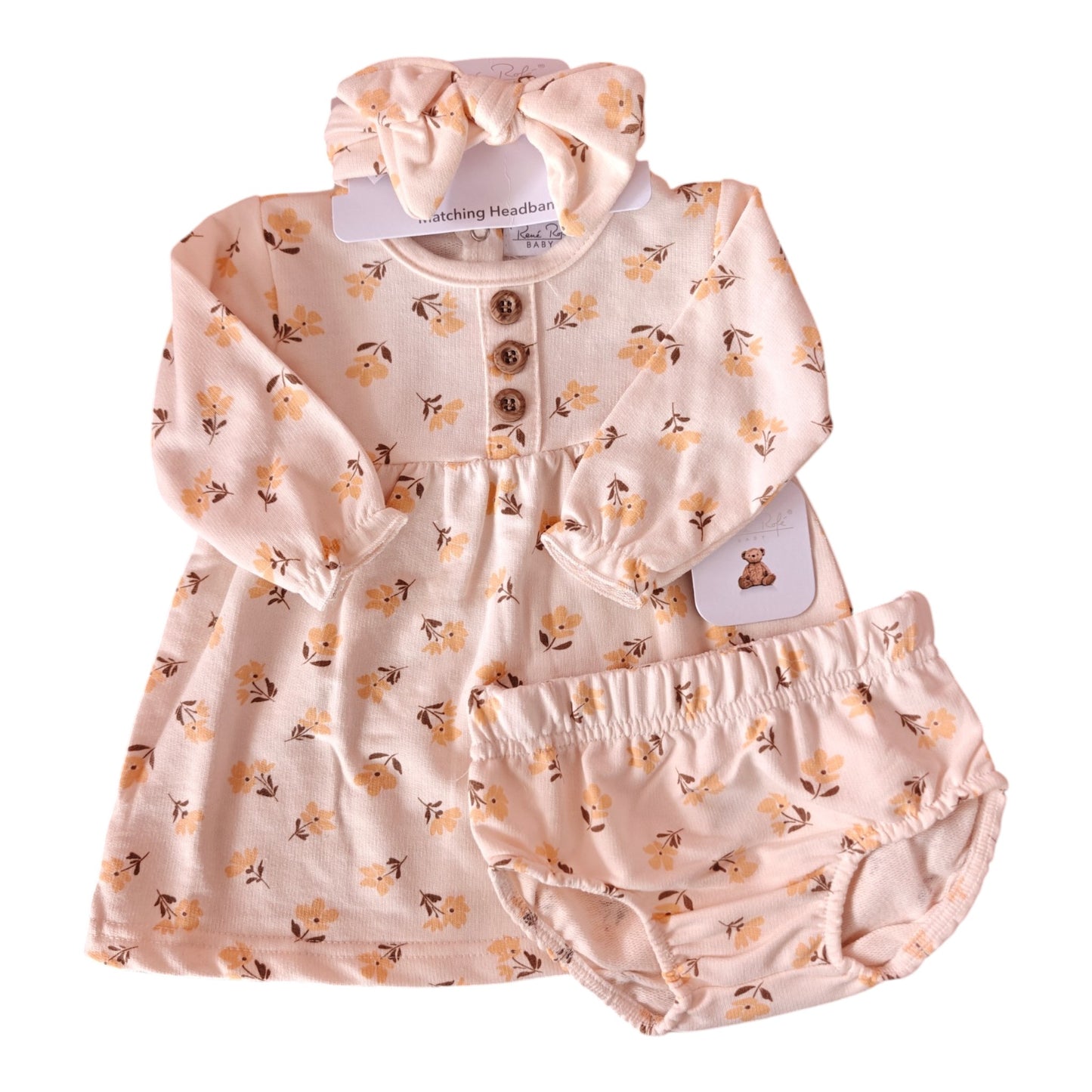 Vestido Niña R117H204 Rene Rofe Flores Beige