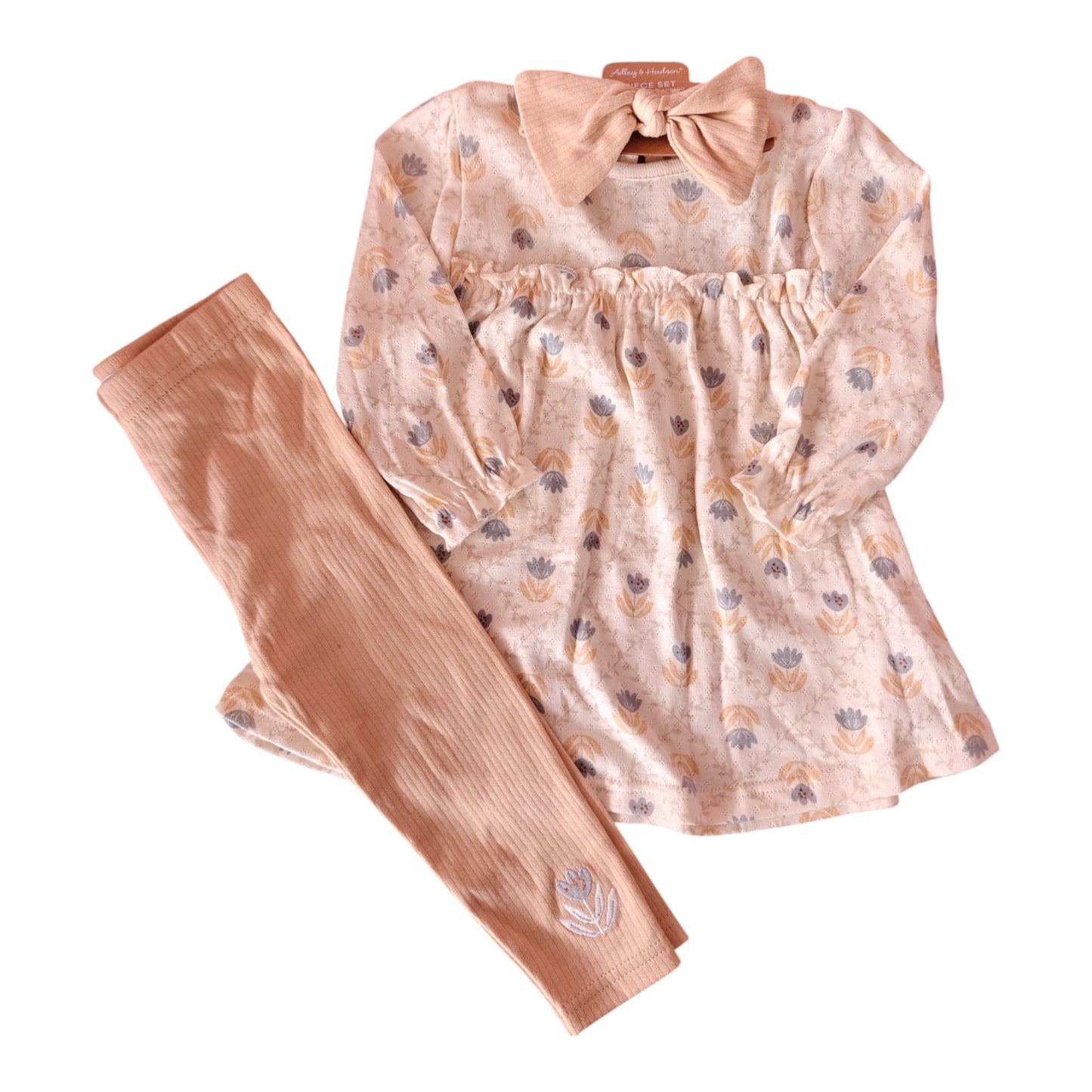 Set 3P Niña RN72409 Amarillo Flores Adley&Hudson
