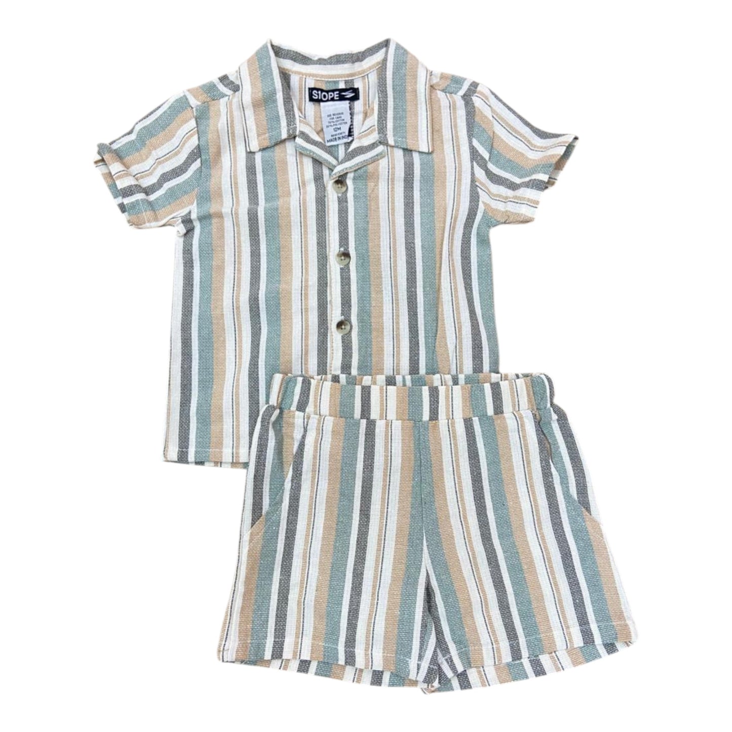 Set 2P S1OPE Rayas Verde