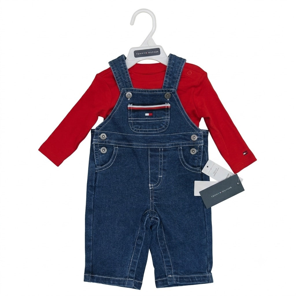 Set Tommy Hilfiger de dos piezas en rojo para bebé niño
