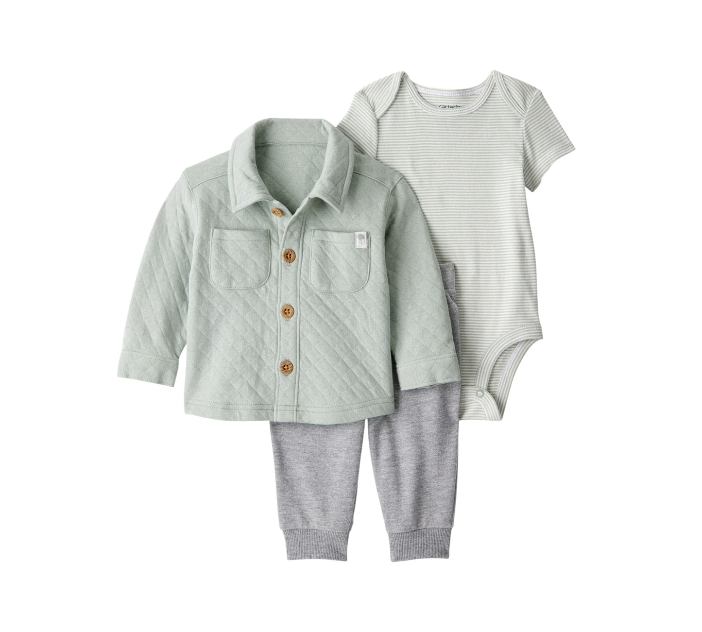 Set 3P 18M 1U065110 Carters Verde/Gris