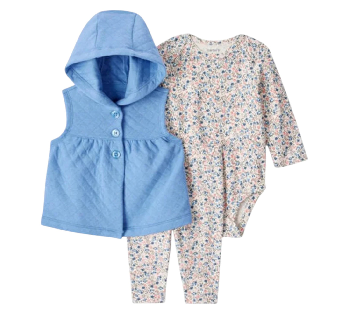 Set 3P 12M 1T547610 Carters Estampado Floral Azul