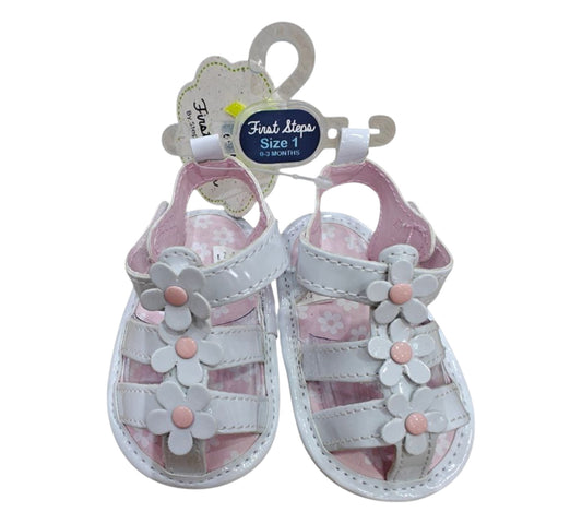 Huaraches 6-9M (3USA) TGN27286 Margaritas  Blanco First Steps