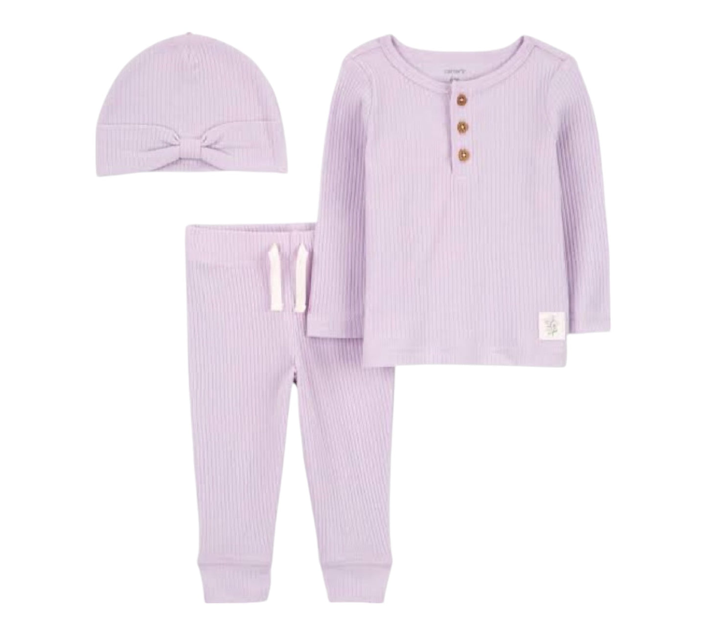 Set 3P RN 1R041110 Lila Florecitas Carters