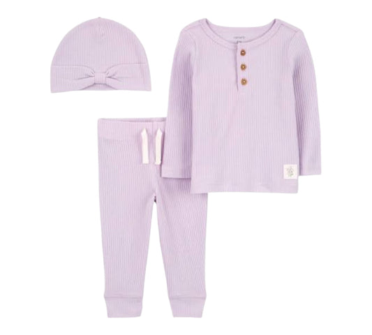 Set 3P RN 1R041110 Lila Florecitas Carters