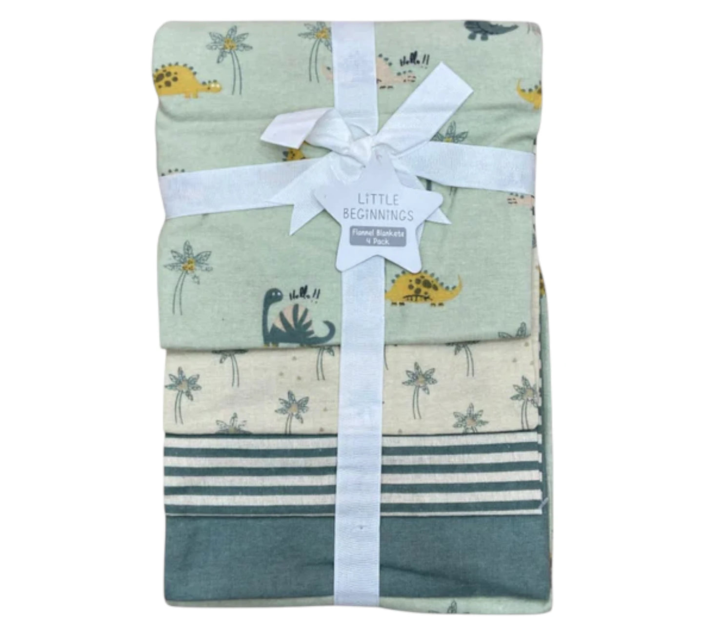 Sabana Franela 4P GS72265 Little Beginnings Dinos/Verde