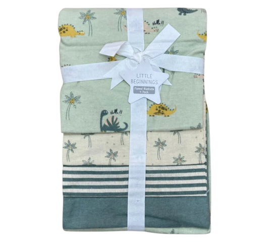 Sabana Franela 4P GS72265 Little Beginnings Dinos/Verde