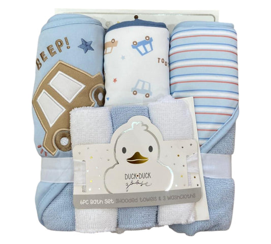 Toallas y Toallitas 6P Niña Duck Duck - Autos Azul - Style D05912LA