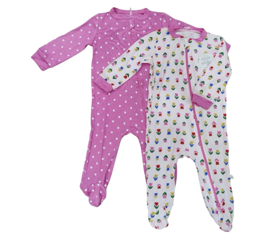 Mameluco 2P 06M HJ2100202 Milkberry Tulipanes colores