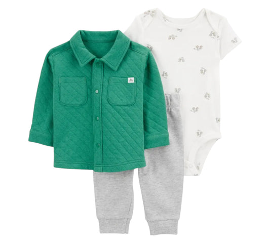 Set 3P 18M 1R983510 Chamarra Verde Carter's