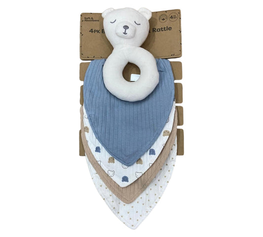 Set Baberos y Juguete 4P Dream Gro - Rosa Elefante Talla Unitalla - Style DC044-BU