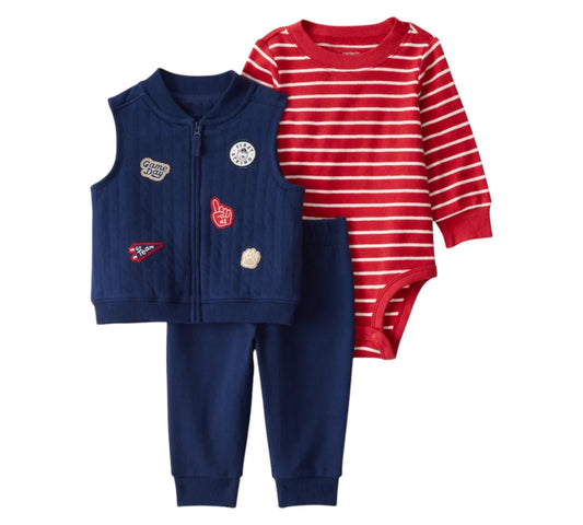 Set 3P 24M 1T542110 Carters Game Day Rayas