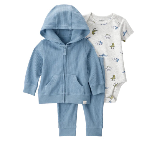 Set 3P RN 1T473810 Carters Diosaurios/Azul