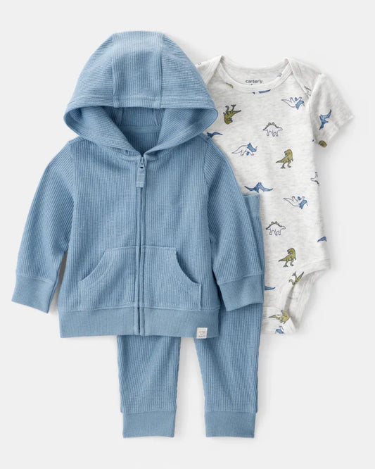 Set 3P RN 1T473810 Carters Diosaurios/Azul