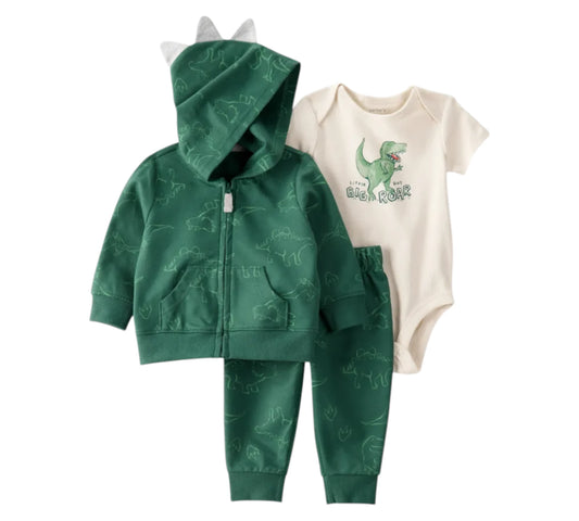 Set 3P 03M 1T267010 Dino Verde Carter's