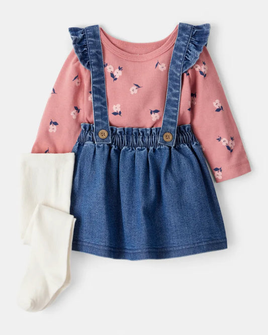 Set 3P RN 1T567410 Carters Floral/Mezclilla