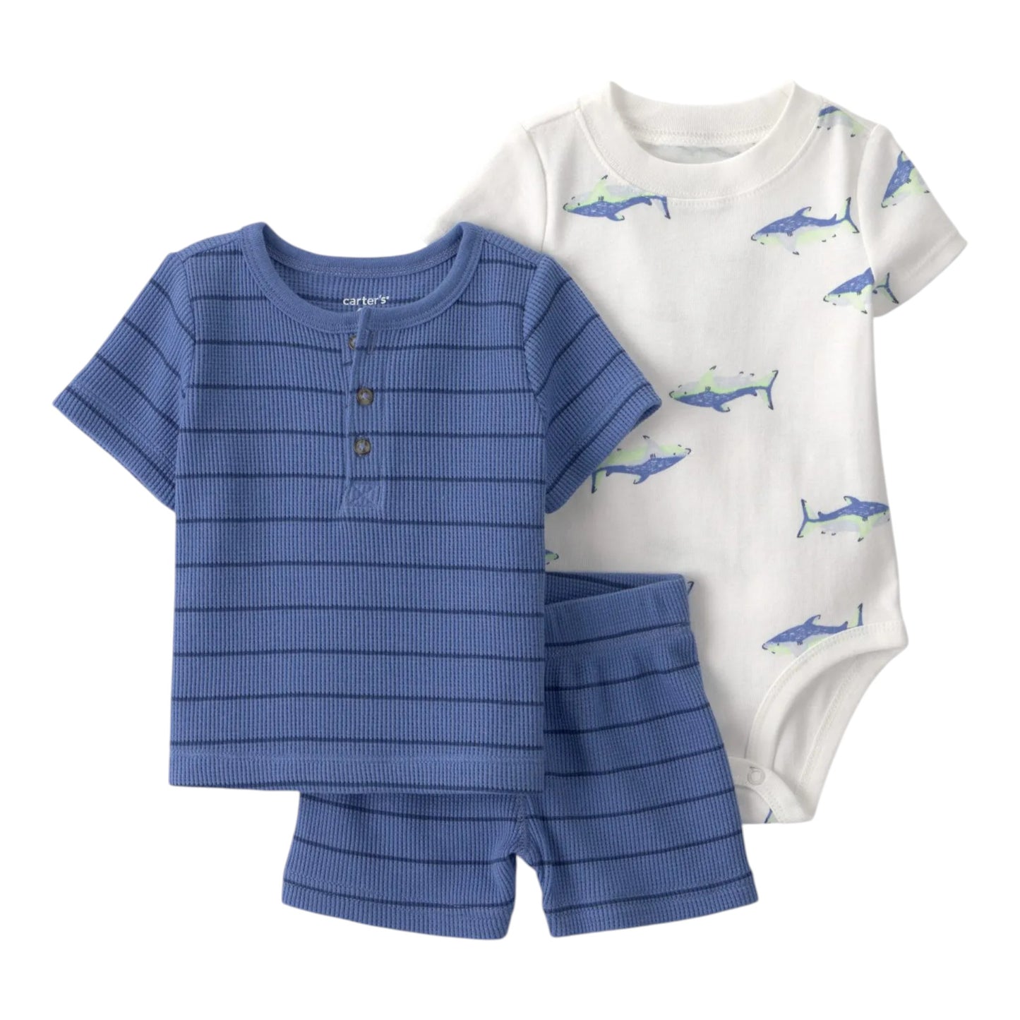 Set 3P 18M 1V027610 Carter's Tiburon Azul