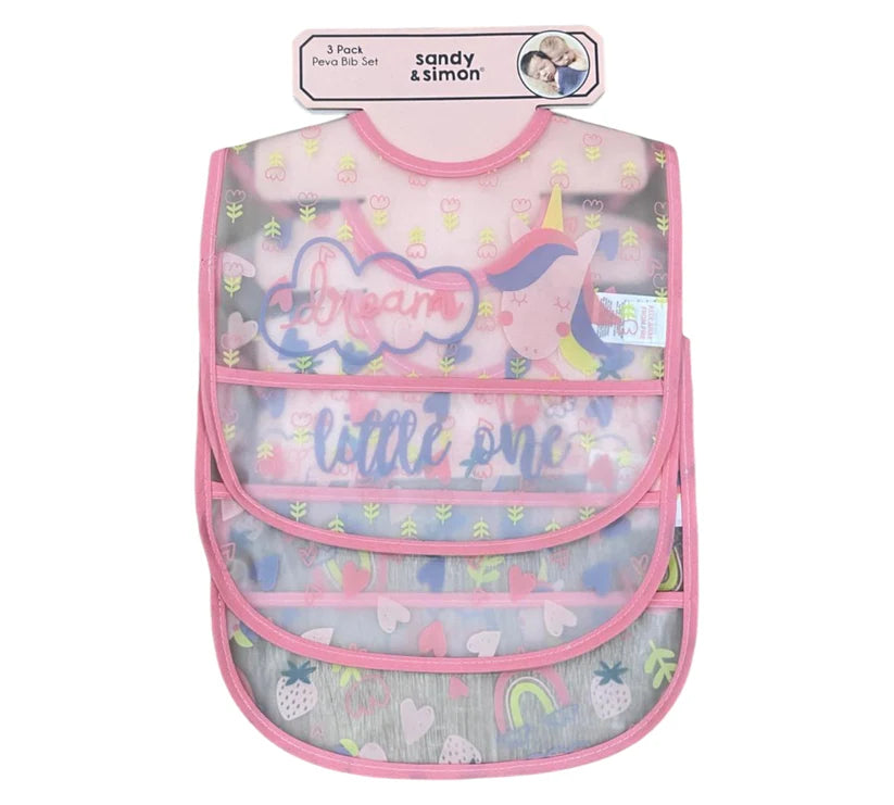 Baberos Plastificado 3P Niña Niño Mix
