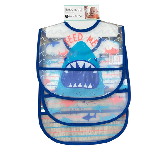 Baberos Plastificados 3P Niño Sandy & Simon - Tiburon Azul Talla 0-12M - Style EB20231771