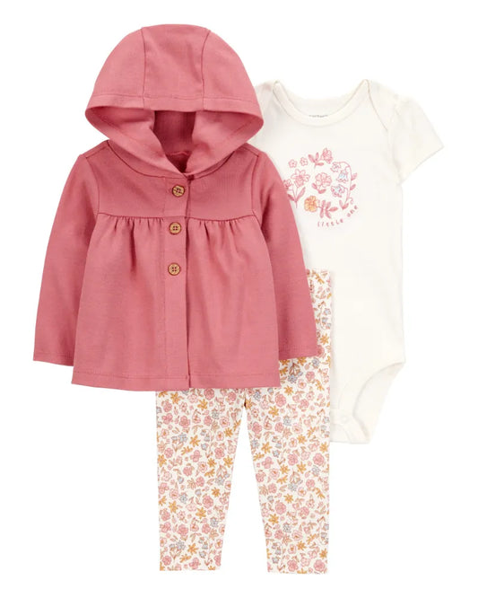 Set 3P RN 1S938810 Carters Cárdigan Rosa