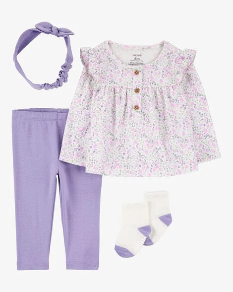 Set 4P RN 1S940310 Carters Floral Lila