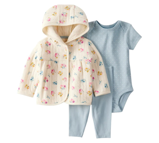 Set 3P 24M 1T474410 Chamarra Floral Carter's