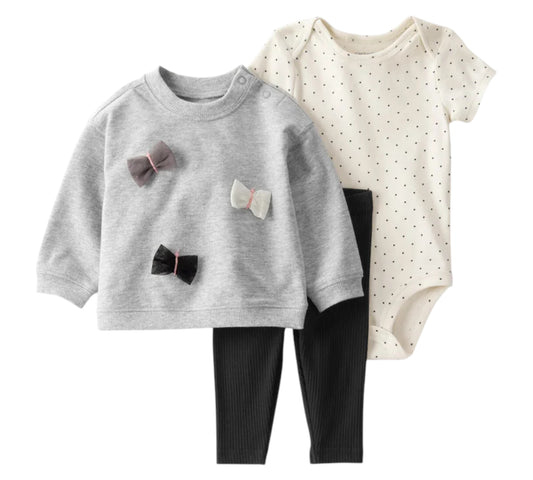 Set 3P 3M 1T475010 Carters Mariposas/Gris