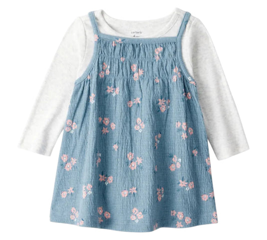 Vestido 2P 6M 1T567810 Carters Floral/Gris