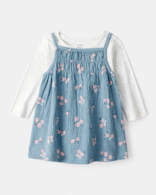 Vestido 2P RN 1T567810 Carters Floral/Gris