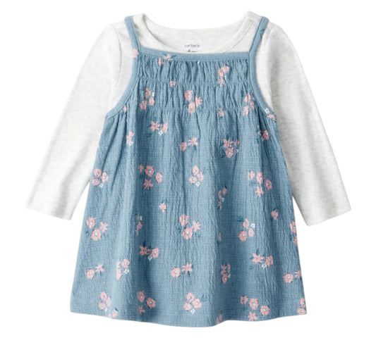Vestido 2P 9M 1T567810 Carters Floral/Gris